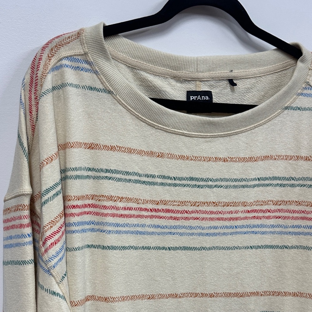 Prana Multicolor Striped Sweatshirt L - Picture 3 of 6